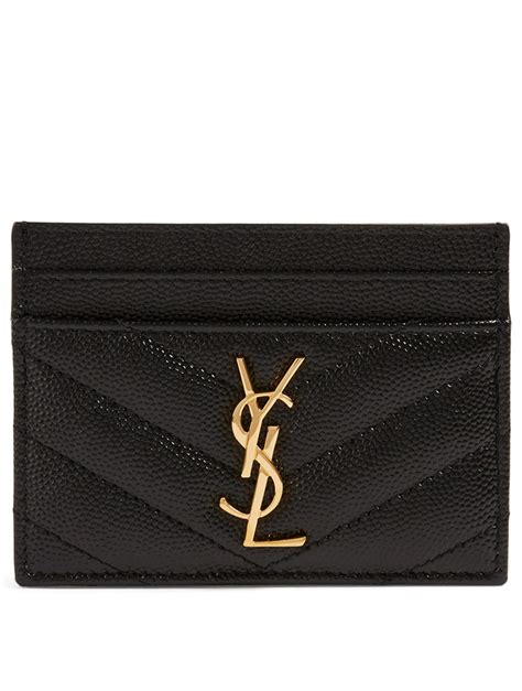 ysl card holder black silver|YSL card holder on sale.